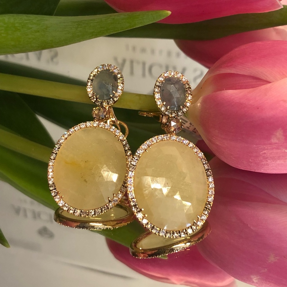 Sapphire And Diamond Earrings